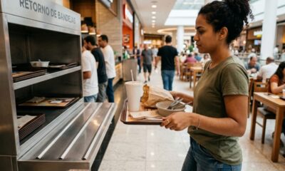 Segundo a psicologia, recolher a própria bandeja na praça de alimentação mesmo sem ninguém pedir pode revelar adesão a regras sociais não escritas