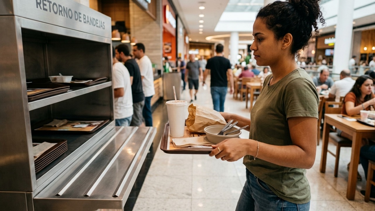Segundo a psicologia, recolher a própria bandeja na praça de alimentação mesmo sem ninguém pedir pode revelar adesão a regras sociais não escritas