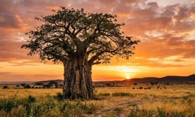 A árvore africana de formato alienígena: seu tronco incha como uma garrafa gigante capaz de armazenar até 100 mil litros para resistir a secas