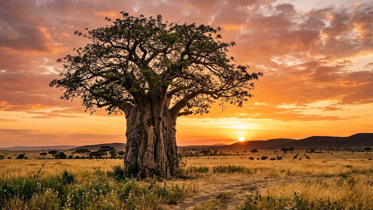 A árvore africana de formato alienígena: seu tronco incha como uma garrafa gigante capaz de armazenar até 100 mil litros para resistir a secas