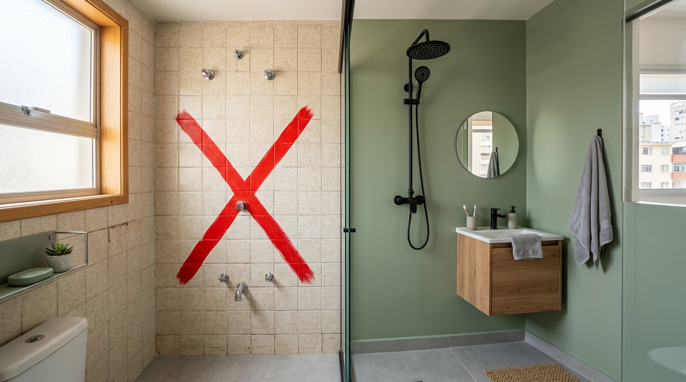 Cada vez mais pessoas estão removendo os azulejos do banheiro: a nova tendência agrada com seu visual moderno e custo mais baixo