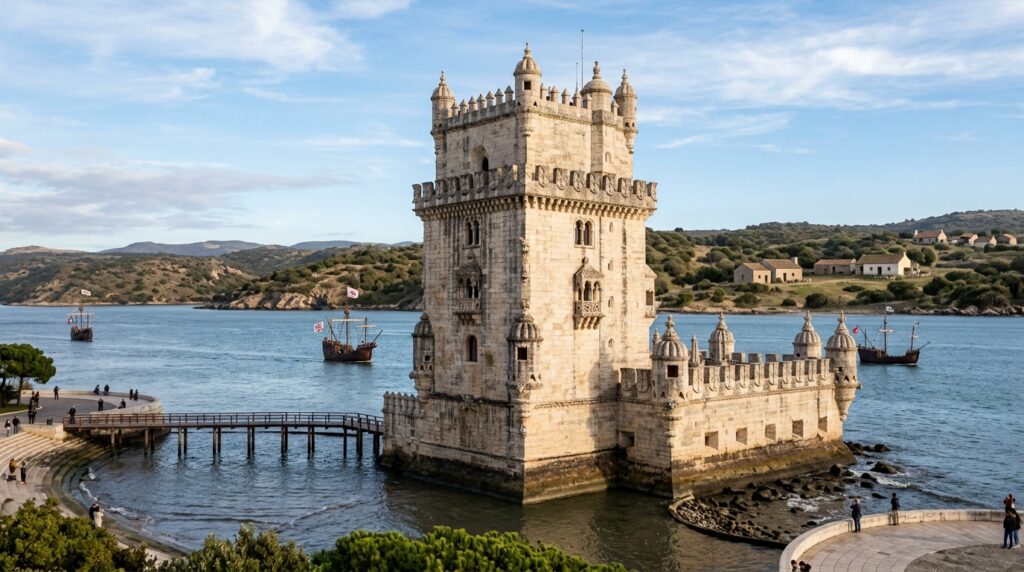 Construída no século XV para proteger a cidade de invasões e controlar rotas comerciais, a Torre de Belém tornou-se um dos maiores símbolos de Portugal e da história marítima mundial