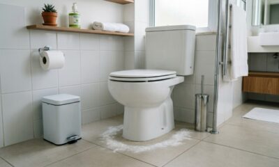 Polvilhar bicarbonato de sódio ao redor do vaso sanitário à noite: para que serve esse truque simples e por que muita gente usa na limpeza do banheiro