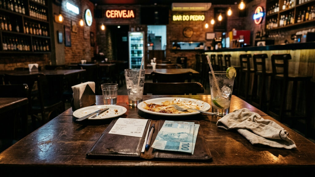 Bar desconta conta de R$ 300 do salário do garçom após cliente fugir sem pagar e juiz proíbe a prática por repassar o risco do negócio ao funcionário