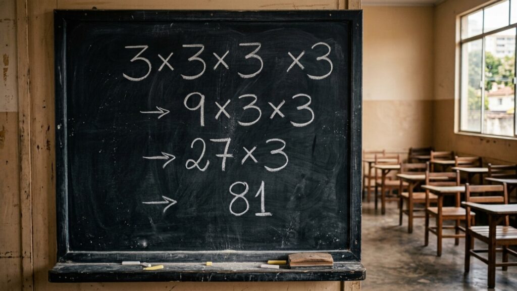 Apenas 1 em cada 5 acerta o resultado de primeira: quanto é 3 x 3 x 3 x 3?