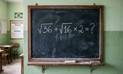 Você consegue resolver √36 + √16 × 2 sem calculadora?