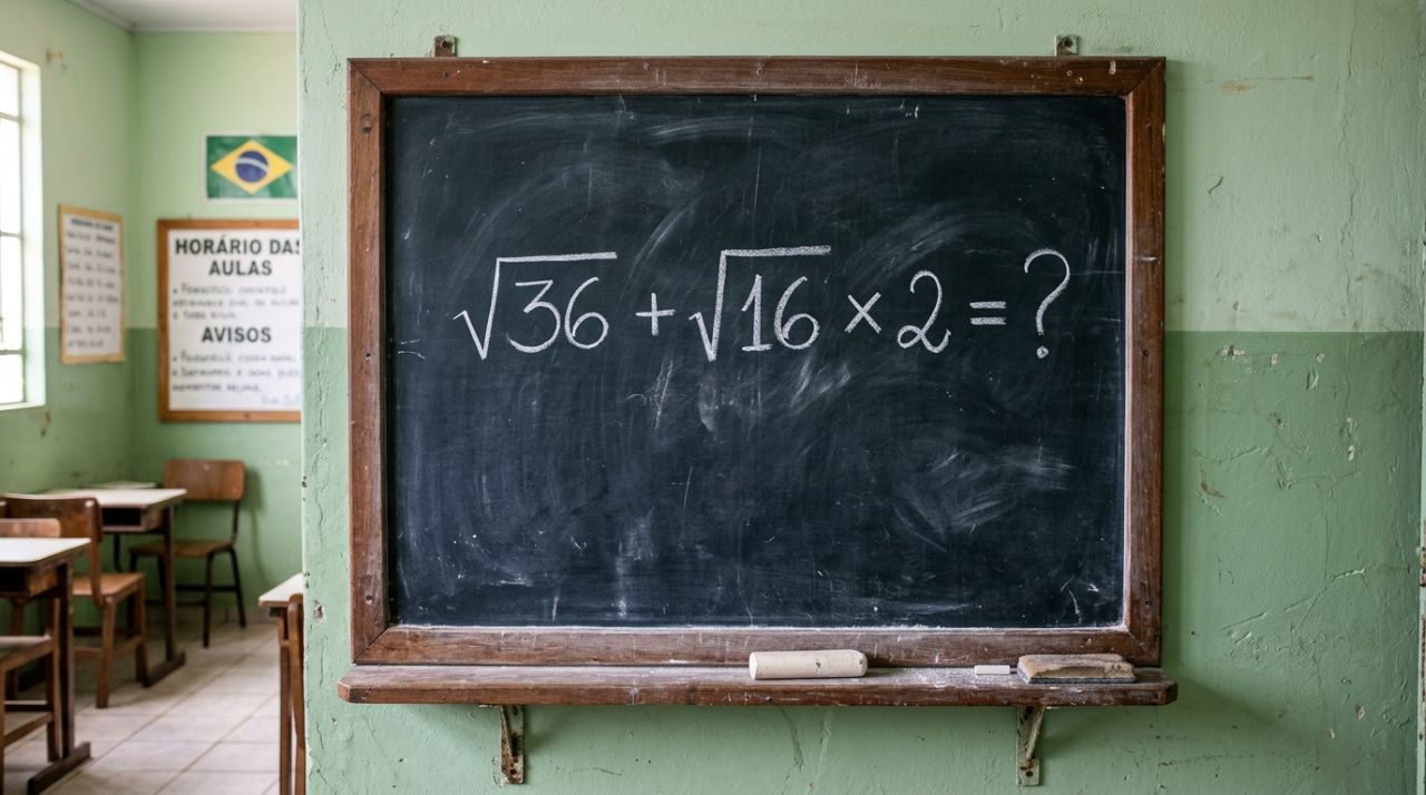 Você consegue resolver √36 + √16 × 2 sem calculadora?