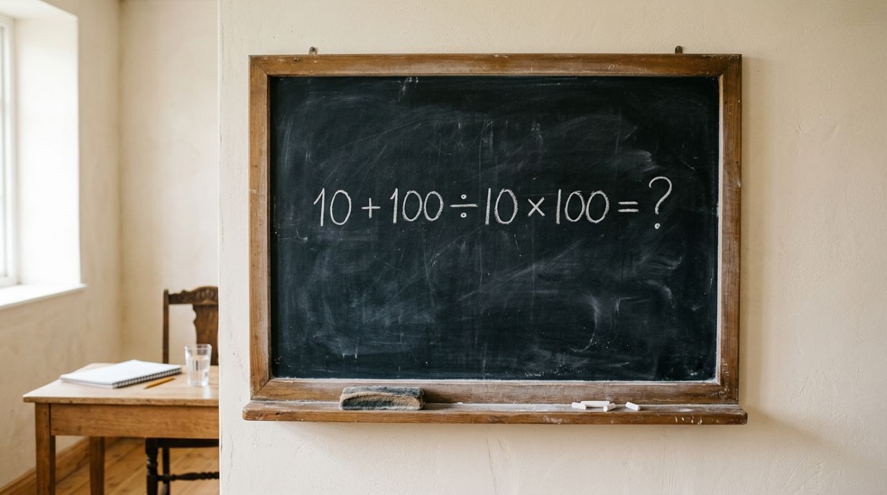 Apenas 1 em cada 5 idosos consegue acertar de primeira: quanto é 10 + 100 ÷ 10 × 100?