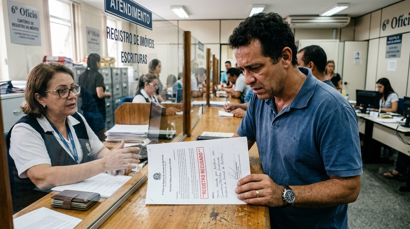 Cartório recusa registrar imóvel comprado de herdeiro que não fez inventário e o comprador entende por que a escritura sozinha não transfere a propriedade