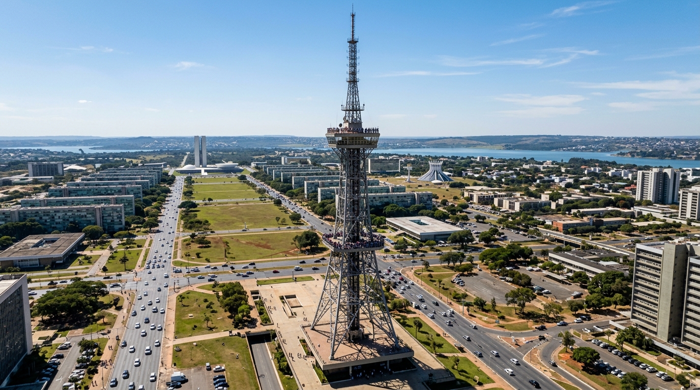 Inaugurada em 1973 como homenagem aos pioneiros da aviação, a Torre de TV de Brasília tornou-se um dos maiores símbolos da capital federal e da arquitetura moderna