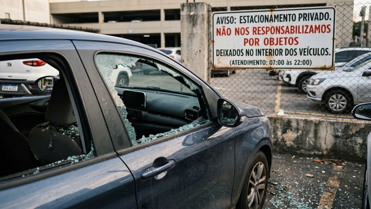 Motorista tem notebook de R$ 6 mil furtado em estacionamento com placa de isenção de culpa e juiz obriga estabelecimento a pagar indenização