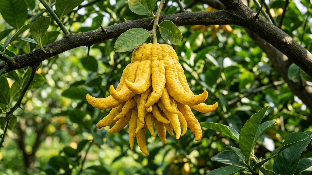 Essa fruta bizarra com formato exótico não tem polpa e nem suco em seu interior, mas a sua casca espessa exala um perfume de limão inesquecível