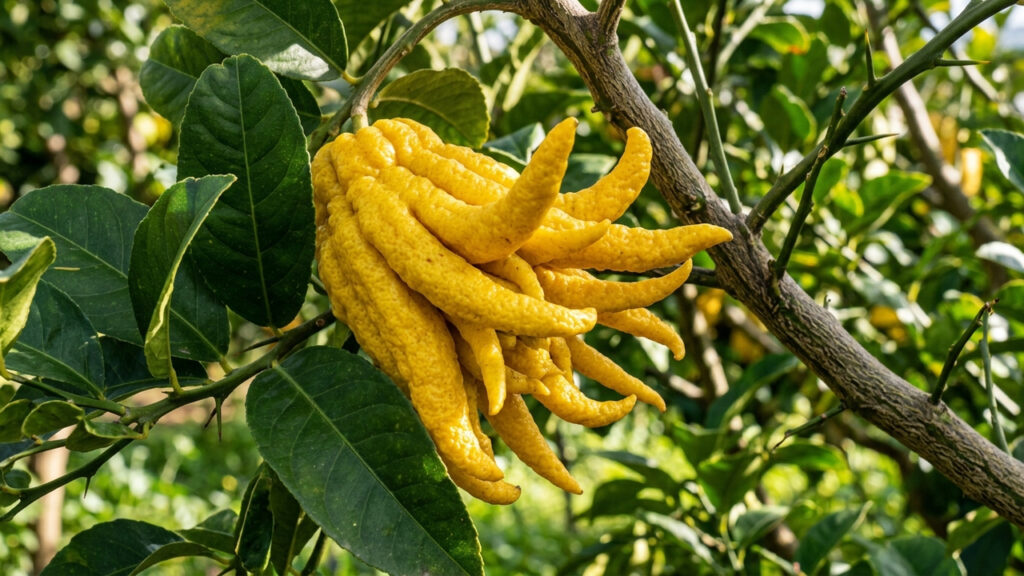 Essa fruta bizarra com formato exótico não tem polpa e nem suco em seu interior, mas a sua casca espessa exala um perfume de limão inesquecível