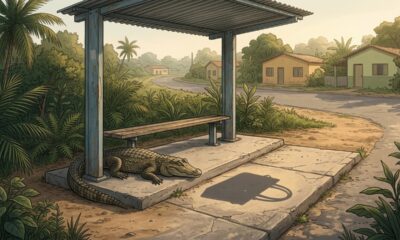 Provérbio do dia: “Jacaré que dorme no ponto vira bolsa.” Um conselho sobre atenção em uma imagem impossível de esquecer
