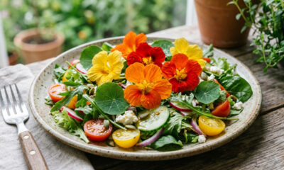 Essa planta ornamental tem flores e folhas totalmente comestíveis: de sabor picante, ela atua como um antibiótico natural para a horta