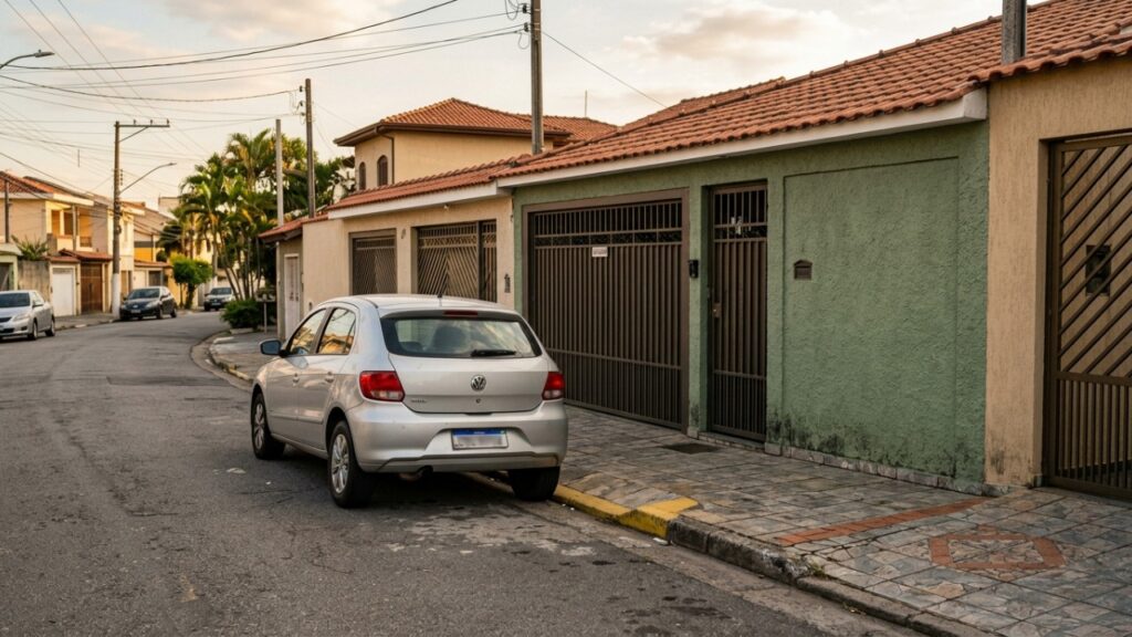 Morador estaciona em frente à própria garagem para facilitar a rotina todos os dias, mas hábito aparentemente inofensivo termina em discussão com vizinhos e risco de autuação de trânsito
