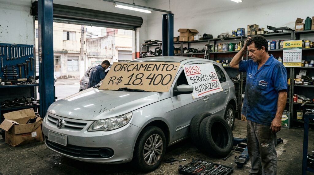 Mulher leva o carro para trocar dois pneus, recebe uma conta de R$ 18,4 mil por serviços que nunca autorizou, é avisada de que o veículo ficaria retido se não pagasse, e a Justiça manda devolver R$ 17.192 e ainda pagar R$ 6 mil de dano moral