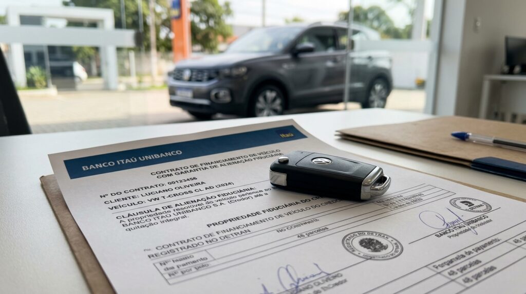 Homem compra carro financiado e atrasa 3 parcelas de R$ 1.800: ele é surpreendido pela polícia em 5 dias com mandato de busca e apreensão, descobrindo que na alienação fiduciária o veículo nunca foi realmente dele
