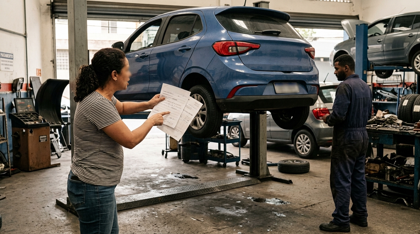 Mulher leva o carro para trocar dois pneus na oficina, recebe uma conta de R$ 18,4 mil por serviços que nunca autorizou, é avisada de que o veículo ficaria retido se não pagasse, e a Justiça manda devolver R$ 17.192 e ainda pagar R$ 6 mil de dano moral