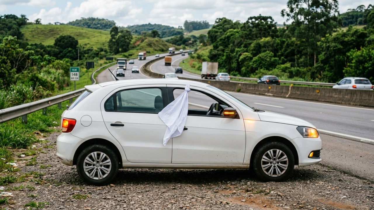 Pano branco pendurado na janela de um carro em movimento: o que significa esse sinal e por que os motoristas precisam reconhecê-lo