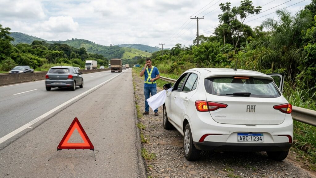 Pano branco preso no retrovisor de carro estacionado: qual o significado e por que esse sinal merece atenção