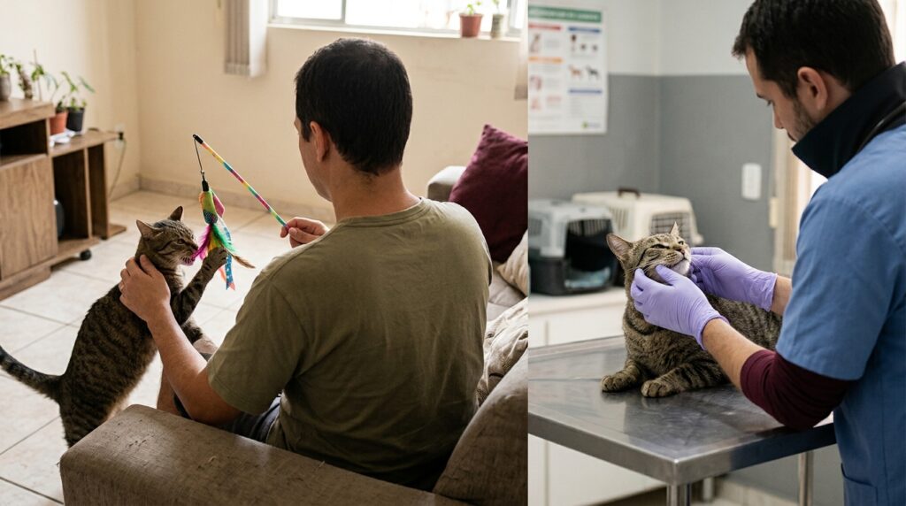 Os veterinários explicam: quando o gato morde o dono, ele está transmitindo uma mensagem importante, não tentando machucar