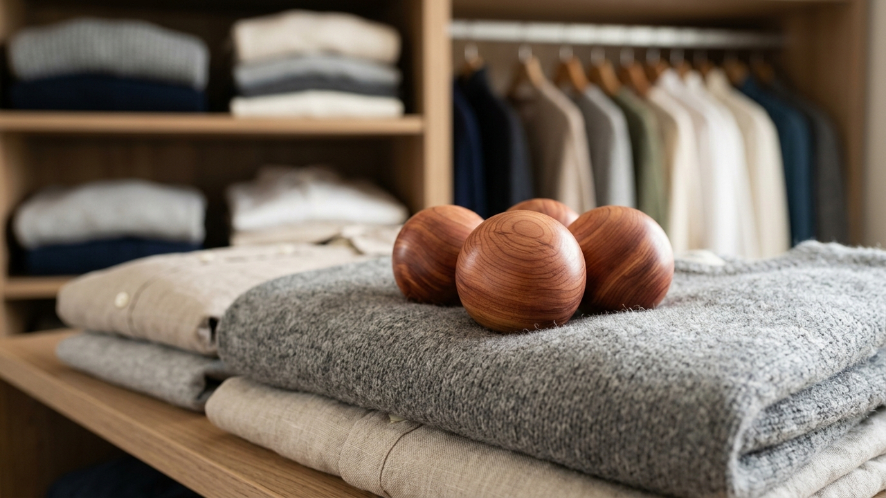 Espalhar bolas de madeira de cedro no guarda-roupa: o segredo que sufoca as traças e protege as roupas de lã sem usar produtos químicos