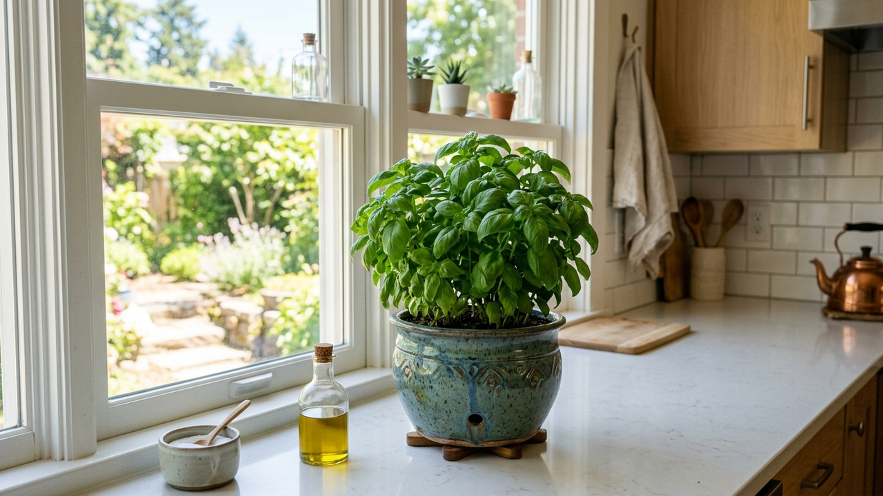 Colocar um vaso com essa muda de erva aromática na janela da cozinha: a folha que solta óleos essenciais e funciona como escudo contra moscas