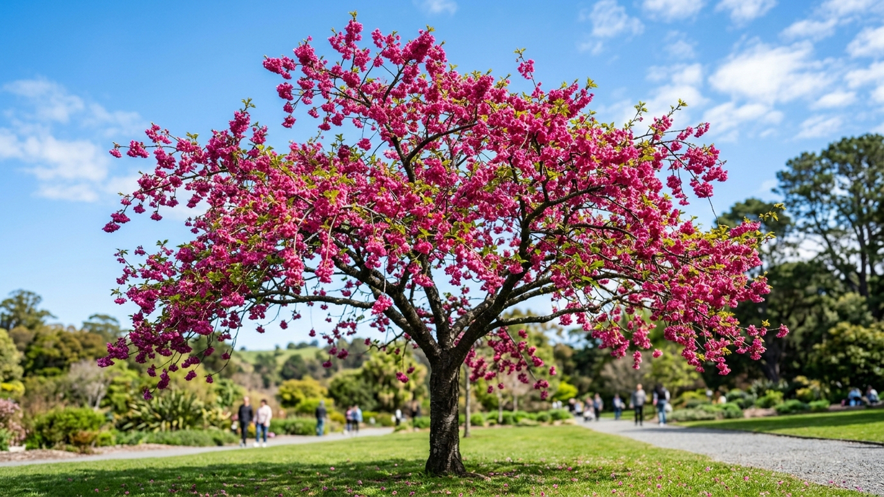 Essa árvore da realeza asiática é a única espécie de sakura que floresce com abundância de pétalas cor-de-rosa no clima quente do Brasil