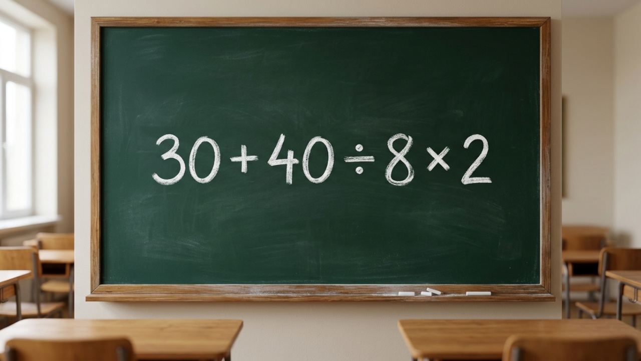 Poucos acertam de primeira: quanto é 30 + 40 ÷ 8 × 2? O resultado testa quem faz a conta rápido demais