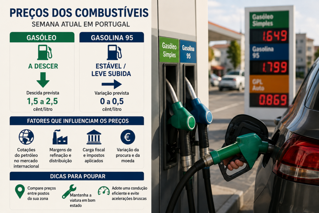 Preço dos combustíveis muda novamente: veja o que esperar da gasolina e do gasóleo entre 3 e 9 de agosto