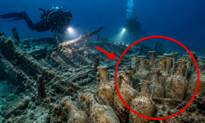 Restos de navio romano com 100 ânforas são encontrados perto da Sicília