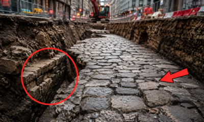Arqueólogos que escavavam para uma nova estação desenterraram uma estrada romana de 30 metros preservada sob a cidade desde o século II