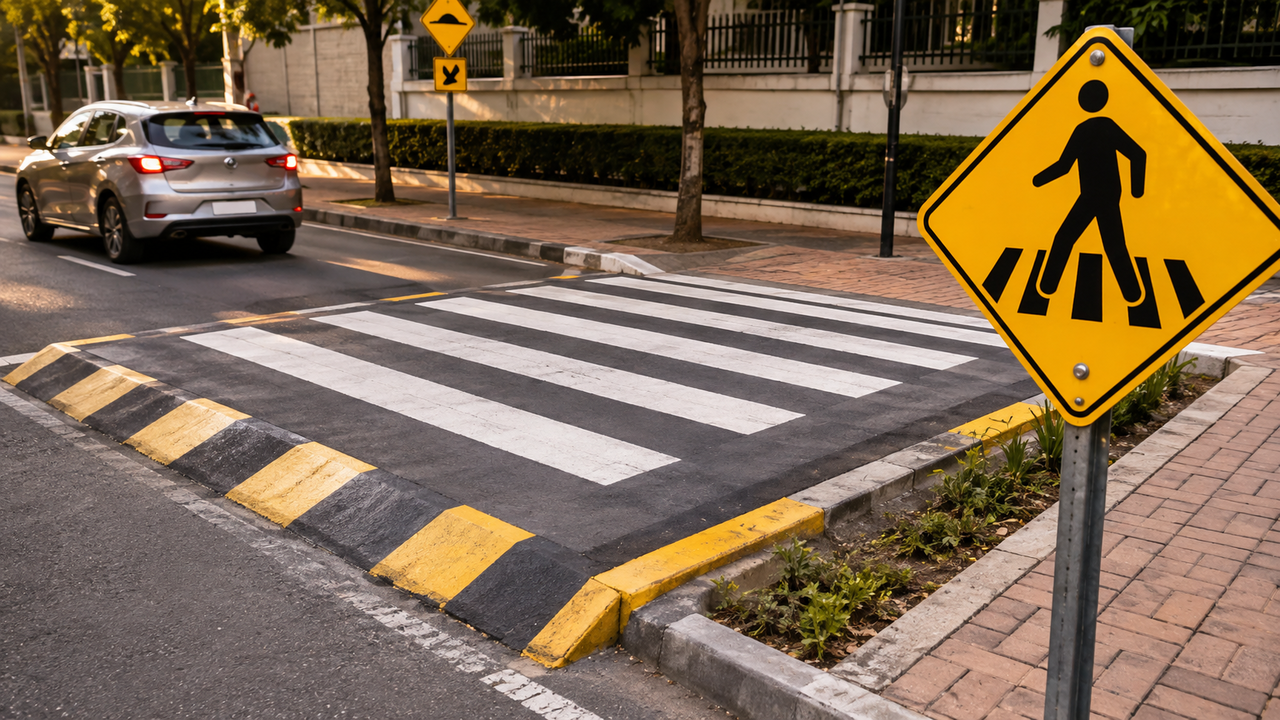 O que significa a faixa de pedestres elevada instalada na avenida que muitos motoristas interpretam de forma errada