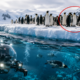 Submarino enviado às águas geladas da Antártida encontra uma comunidade gigantesca com milhares de pinguins distribuídos por uma área de 180 quilômetros quadrados