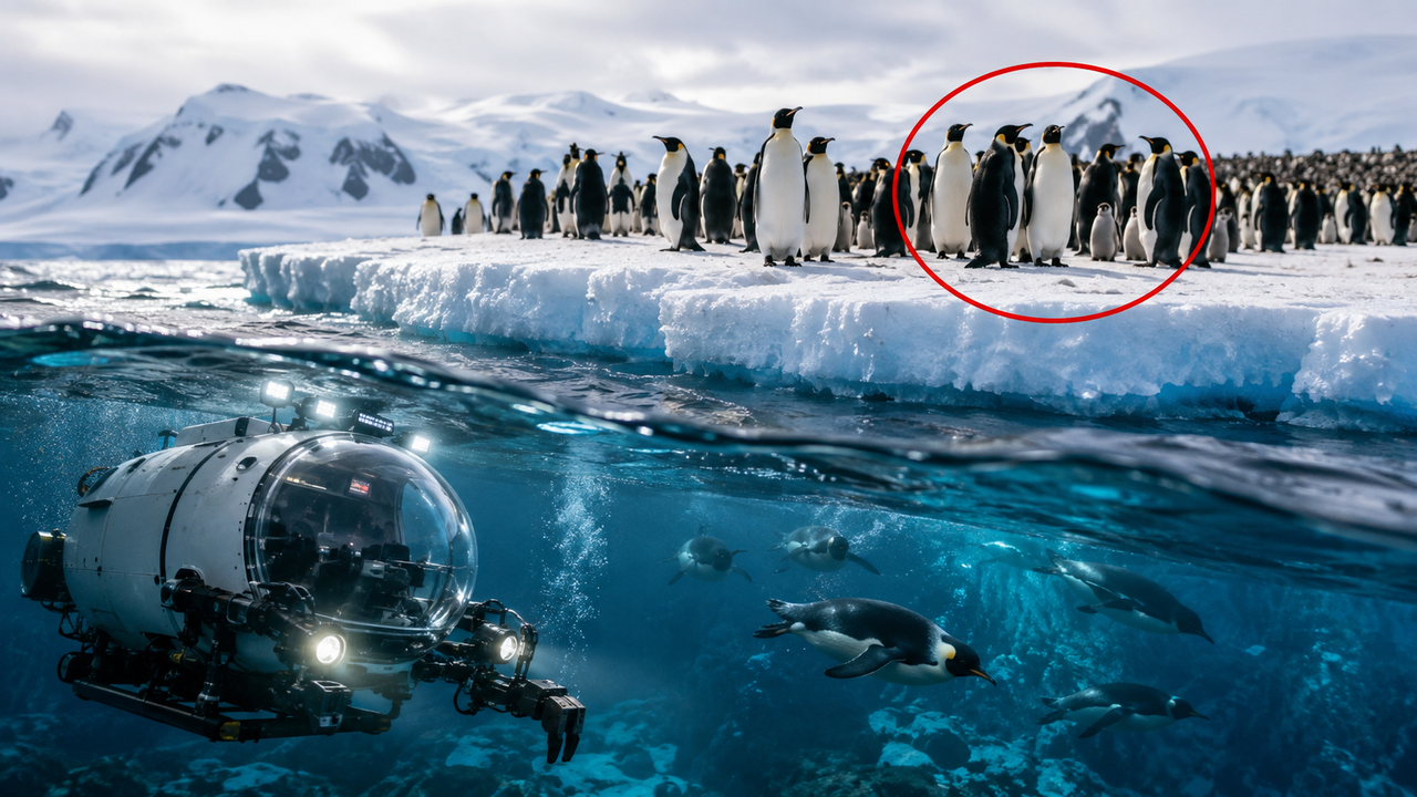 Submarino enviado às águas geladas da Antártida encontra uma comunidade gigantesca com milhares de pinguins distribuídos por uma área de 180 quilômetros quadrados