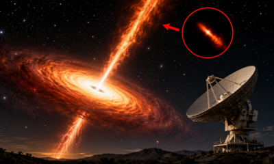 Astrônomos observam um jato de energia de um buraco negro localizado a 9 bilhões de anos-luz da Terra