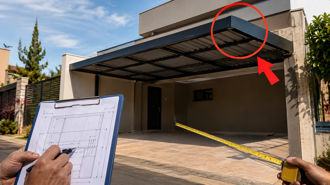 Morador instala cobertura acima do limite permitido na garagem e recebe notificação para adequar a estrutura com base na legislação municipal