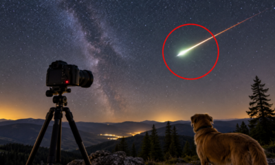 Ele foi acordado por um cachorro e acabou registrando um bólido raro sobre as montanhas Šumava