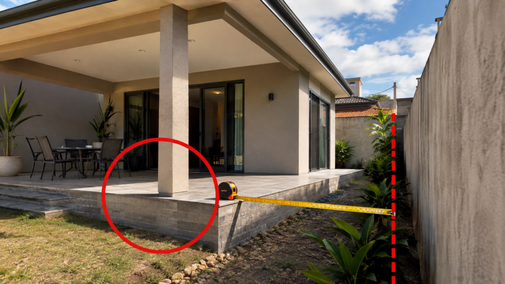 Proprietário ergue varanda avançando sobre a área permitida sem respeitar o limite exigido e recebe notificação para corrigir a obra com base na legislação municipal