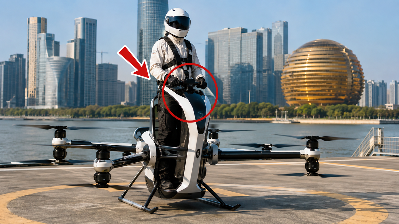 Uma aeronave elétrica de decolagem vertical chama atenção pelo controle por joystick e pela posição ereta do piloto, enquanto desafios de segurança e autonomia seguem no centro