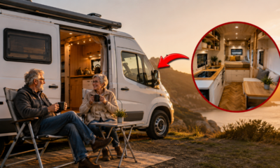 Uma casa sobre rodas de apenas 7 metros combina espaço compacto, mobilidade e organização para casais aposentados que querem reduzir custos e ganhar liberdade