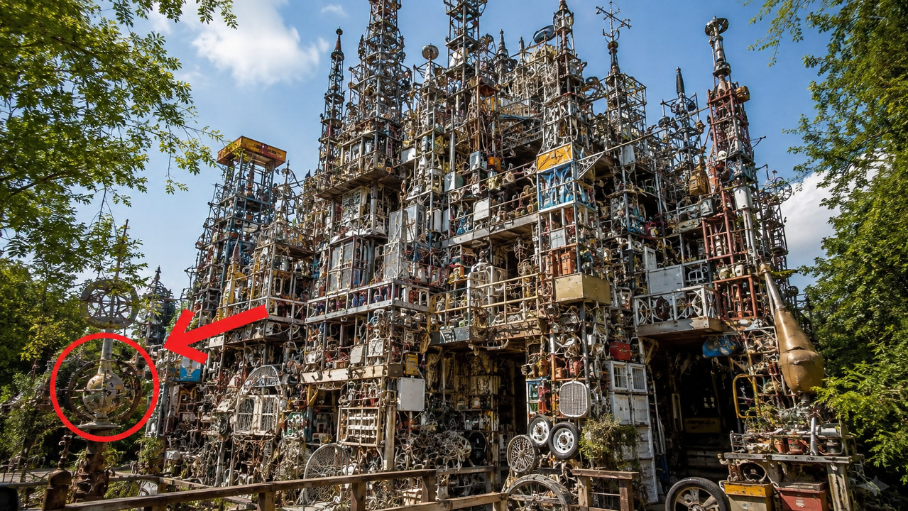 Construída por Vince Hannemann desde o fim dos anos 1980, a Cathedral of Junk reúne mais de 60 toneladas de objetos e virou uma atração curiosa em Austin, Texas, EUA