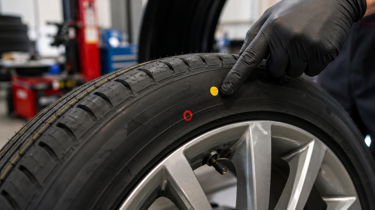 Pontos amarelos e vermelhos nos pneus do carro: o que significam e para que servem?