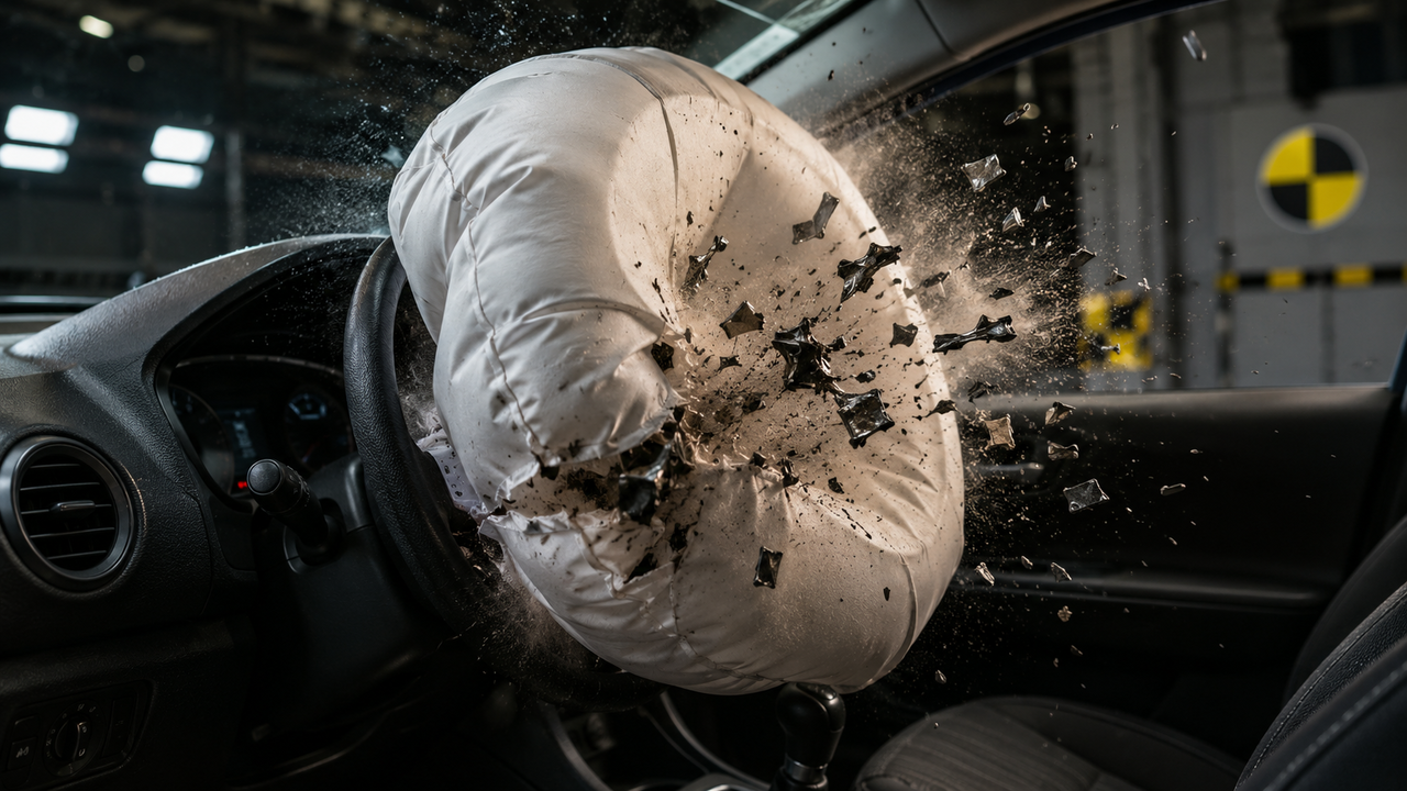 Airbags defeituosos podem projetar fragmentos metálicos durante colisões. Saiba como consultar recalls no sistema oficial e providenciar o reparo sem custo