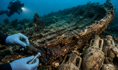 Um naufrágio romano encontrado na Croácia preservou revestimentos orgânicos com piche e cera. A análise molecular revelou como esses materiais protegiam o casco.
