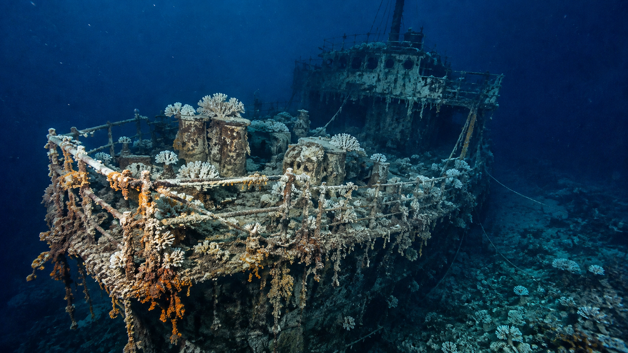 O naufrágio de um cargueiro britânico da Primeira Guerra Mundial, raro no mundo, descoberto quase intacto no fundo do mar na Itália