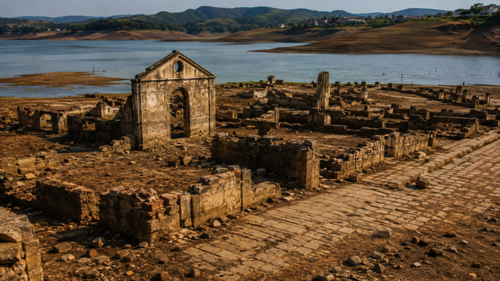 A cidade brasileira que ficou submersa por mais de 40 anos e reapareceu quando uma forte seca fez o nível da represa baixar drasticamente