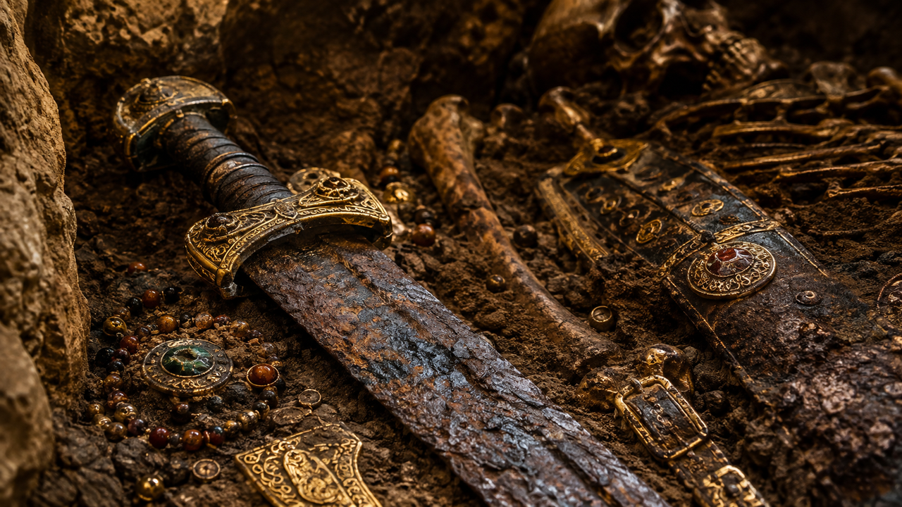 A espada de ferro de 1.300 anos encontrada em um túmulo de guerreiro que revelou armas, joias e detalhes sobre os antigos ávaros