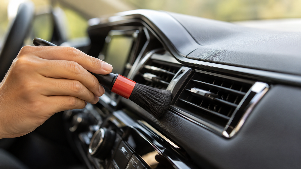 A forma correta de limpar o painel do carro sem deixar excesso de produto ou aparência engordurada